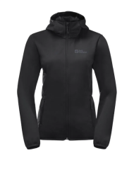 Jack Wolfskin Windhain Hoody Kadın Siyah Softshell - Siyah