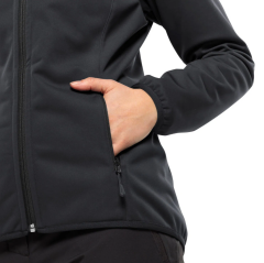 Jack Wolfskin Windhain Hoody Kadın Siyah Softshell - Siyah