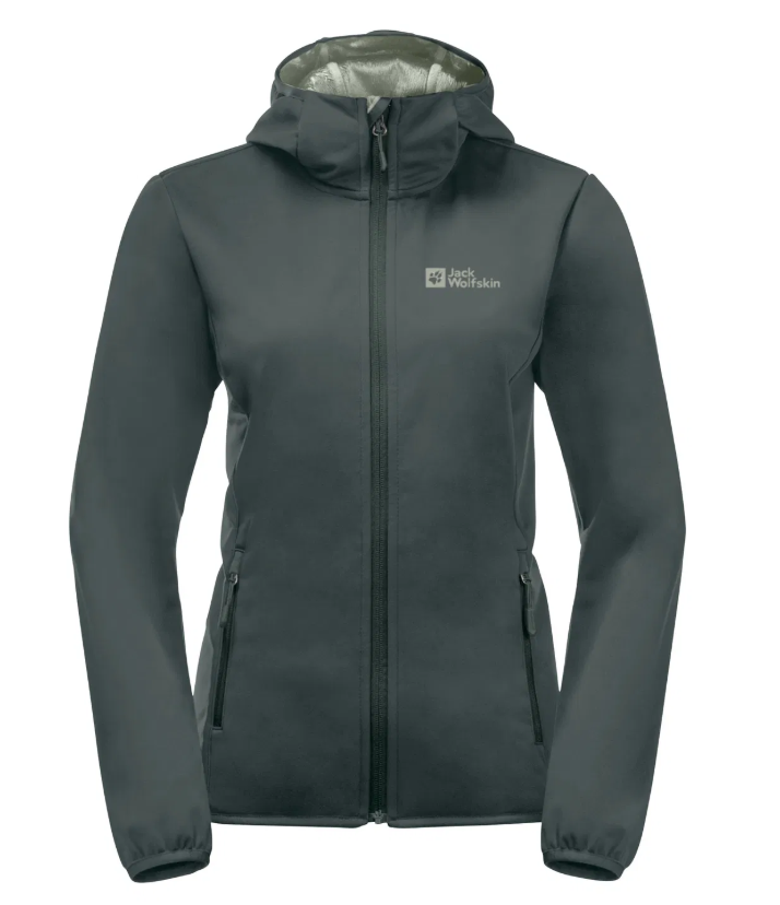 Jack Wolfskin Windhain Hoody Kadın Yeşil Softshell - Yeşil