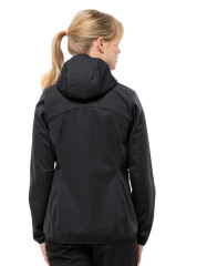 Jack Wolfskin Windhain Hoody Kadın Siyah Softshell - Siyah