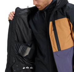 Quiksilver Sycamore Block 20k Jk Erkek Kahverengi Snowboard Ceketi