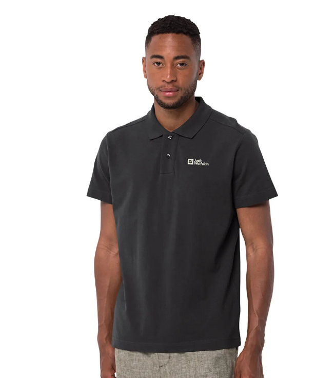 JACK WOLFSKIN Siyah Essentıal Polo M Erkek Polo Tişört